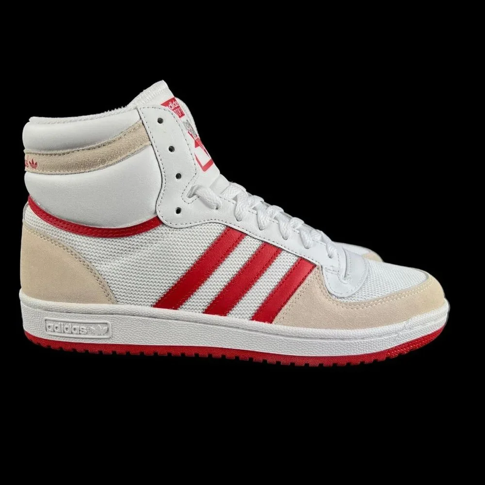 Adidas Top Ten RB Beige Red High Top Shoes FZ6204 Men's Sizes 7.5 - 11.5